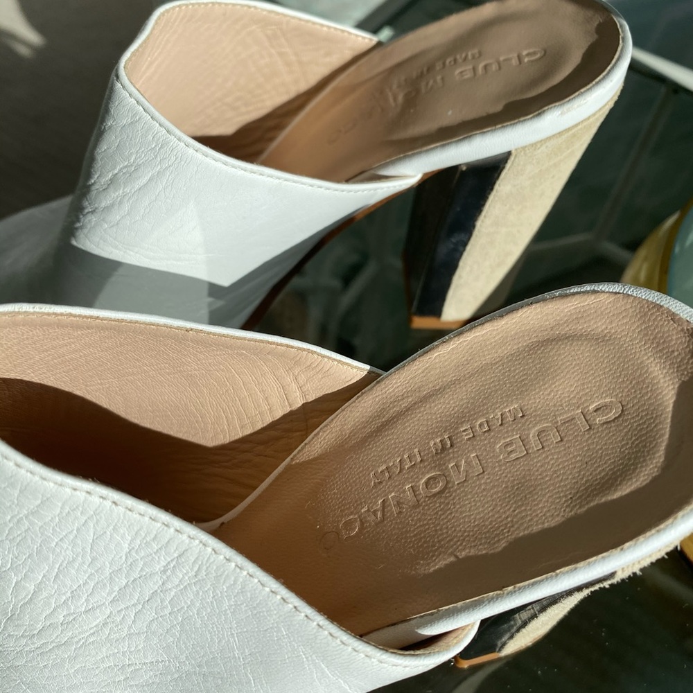 White Open Toe Slides - image 2